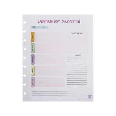 Hojas de planeador semanal MAXI
